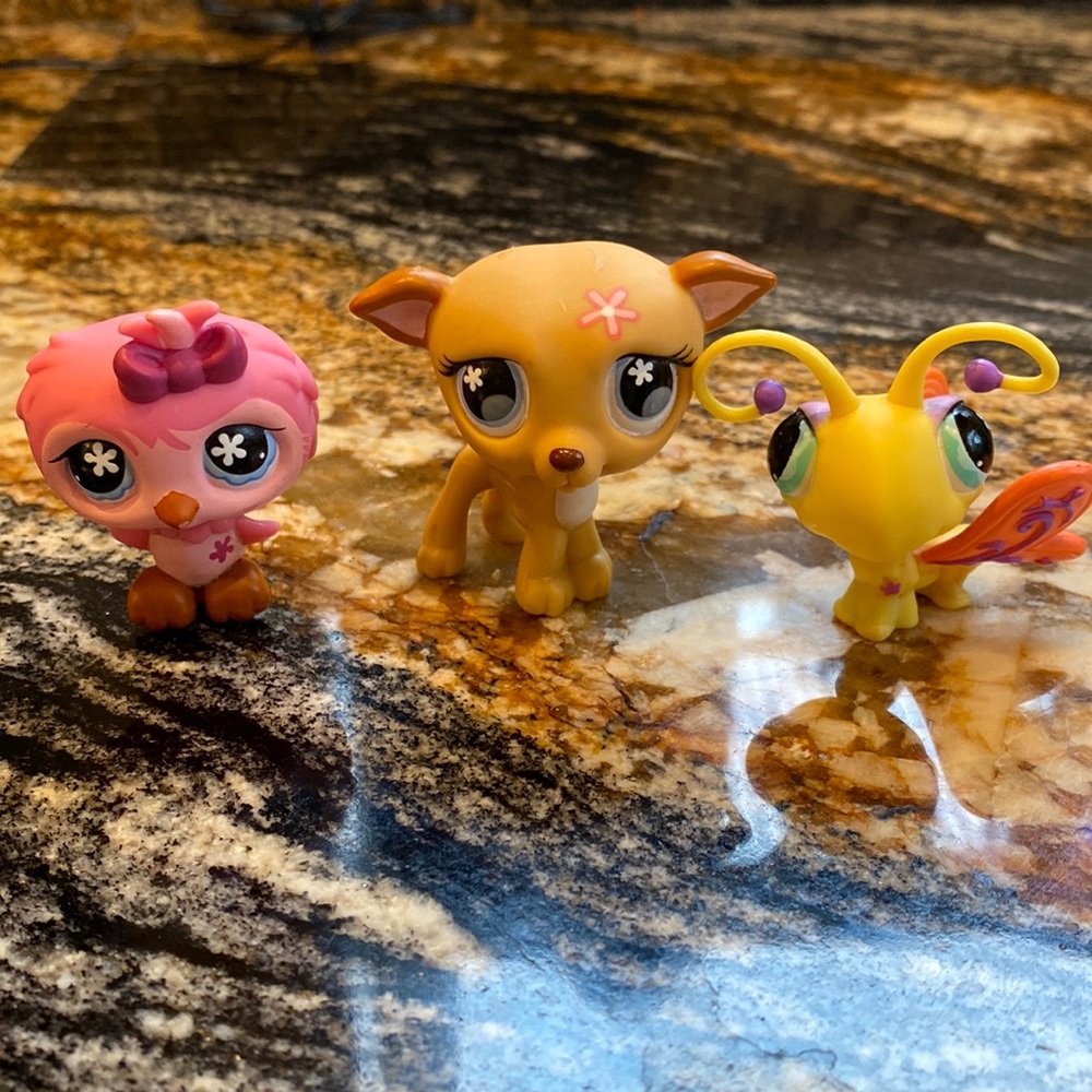 Littlest Pet Shop Owl, Greyhound and Butterfly